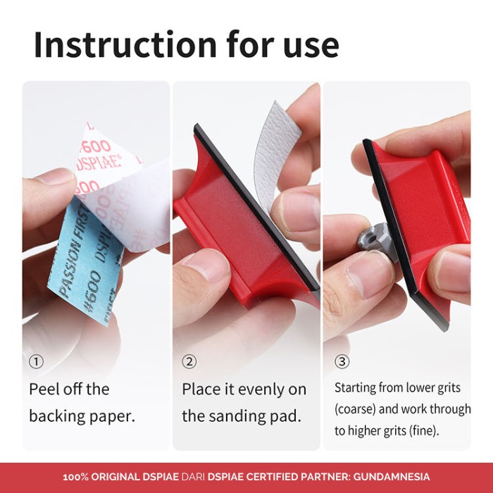 DSPIAE XSP-S01 Composite Adhesive Sandpaper Set Set Papan + Amplas Kertas 120pcs Grit 400 600 800 1000 1200 1500