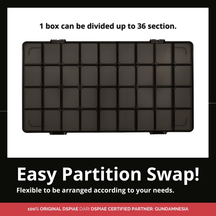 DSPIAE BOX-6 Multipurpose Storage Box 386 x 194 x 30 mm - Kotak Penyimpanan Sekat Modular Multifungsi