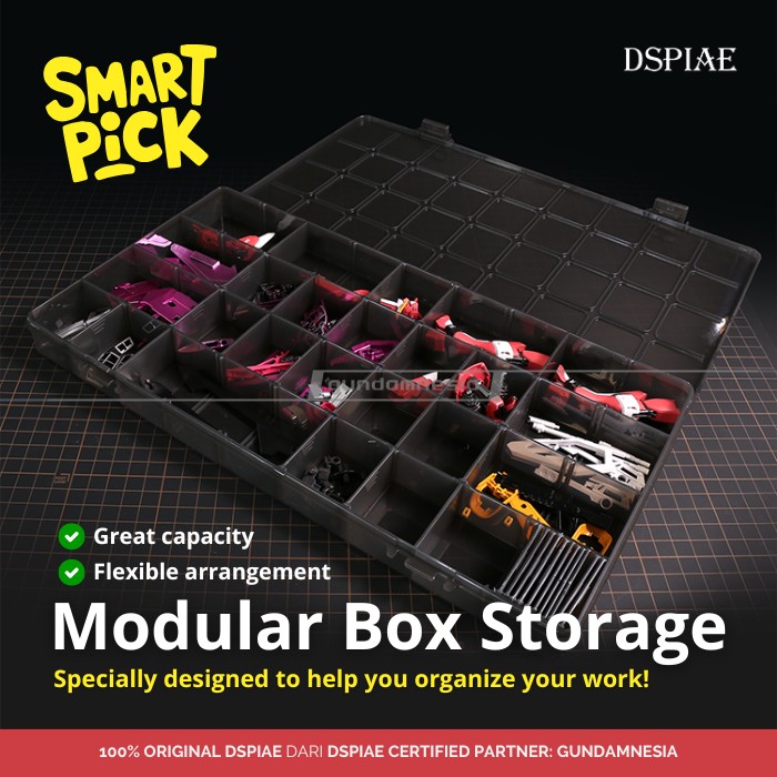 DSPIAE BOX-6 Multipurpose Storage Box 386 x 194 x 30 mm - Kotak Penyimpanan Sekat Modular Multifungsi