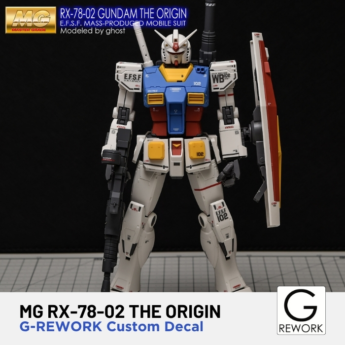 G-REWORK MG RX-78-02 Gundam THE ORIGIN Ver. (decal v2.0) Custom Water Decal
