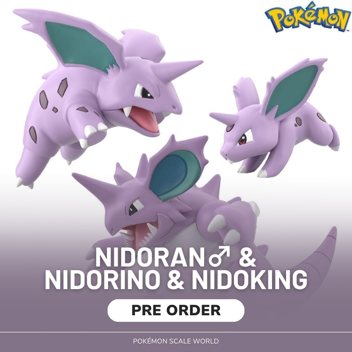 Nidoran ♂, Nidorino, Nidoking - Pokemon Scale World Kanto Region